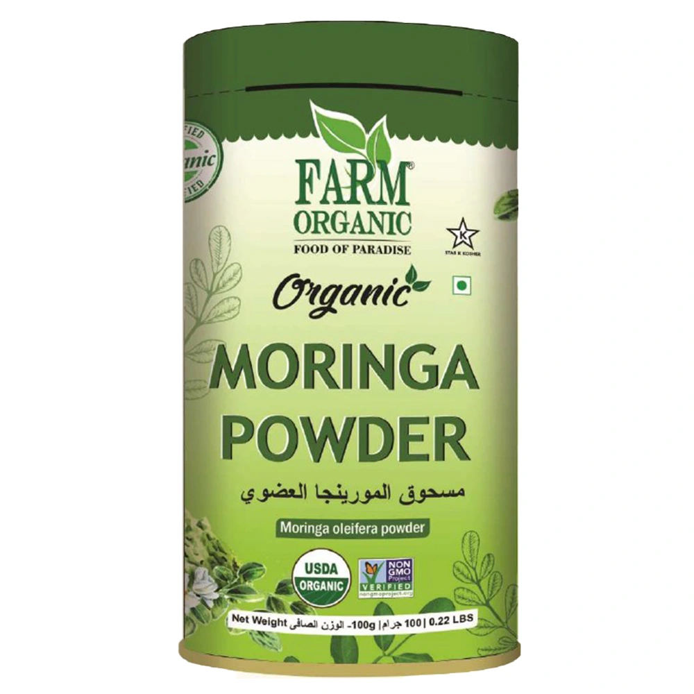 Farm Organic Gluten Free Moringa Powder, 100gm